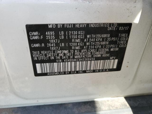 Photo 14 from auction – 2017 SUBARU OUTBACK 2. with VIN 4S4BSAKC9H3368456