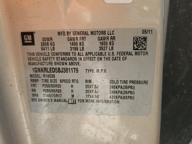 Photo 14 from auction – 2011 CHEVROLET TRAVERSE L with VIN 1GNKRLED5BJ381179