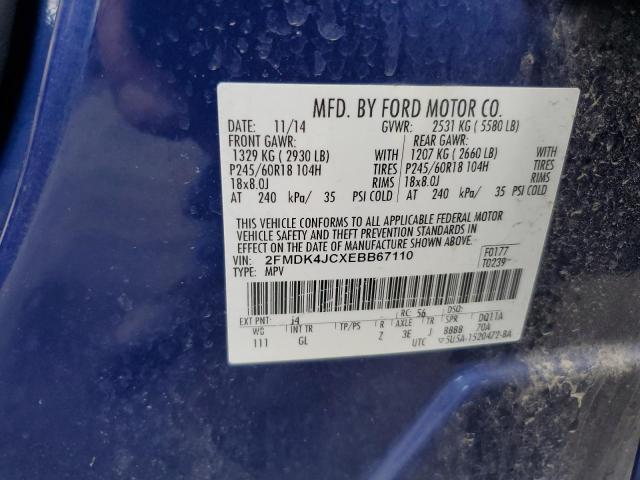 Photo 14 from auction – 2014 FORD EDGE SEL with VIN 2FMDK4JCXEBB67110