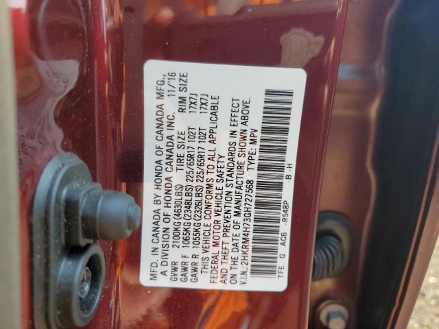 Photo 14 from auction – 2016 HONDA CR-V EXL with VIN 2HKRM4H73GH727568