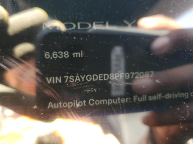 Photo 9 from auction – 2023 TESLA MODEL Y with VIN 7SAYGDED8PF972087