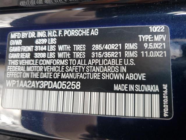 Photo 14 from auction – 2023 PORSCHE CAYENNE BA with VIN WP1AA2AY3PDA05258
