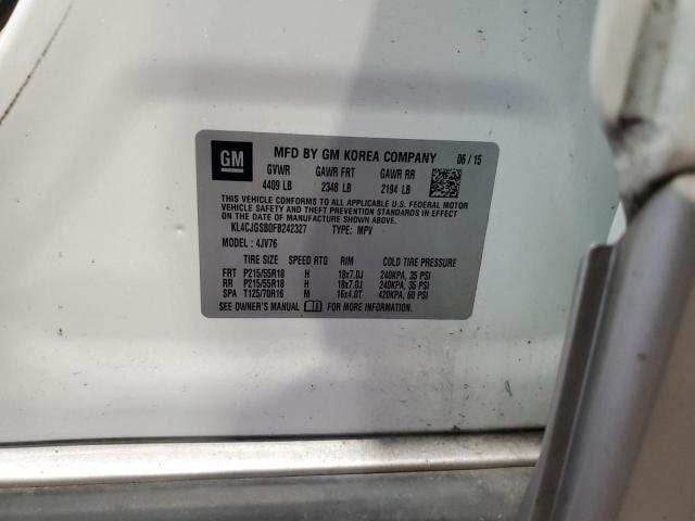 Photo 14 from auction – 2015 BUICK ENCORE with VIN KL4CJGSB0FB242327