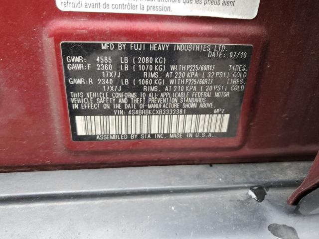Photo 14 from auction – 2011 SUBARU OUTBACK 2. with VIN 4S4BRBKCXB3332381