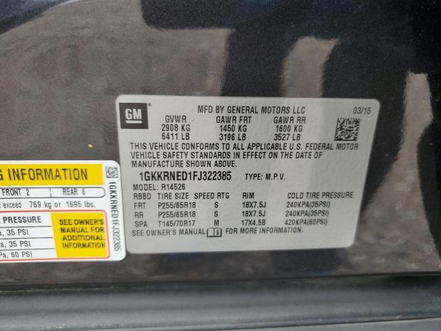 Photo 14 from auction – 2015 GMC ACADIA SLE with VIN 1GKKRNED1FJ322385