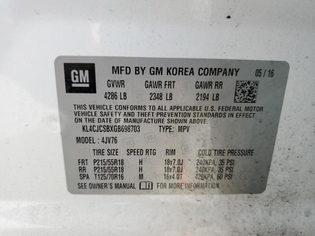 Photo 14 from auction – 2016 BUICK ENCORE with VIN KL4CJCSBXGB698703