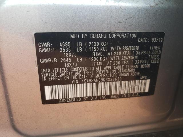 Photo 14 from auction – 2019 SUBARU OUTBACK 2. with VIN 4S4BSANC9K3332639