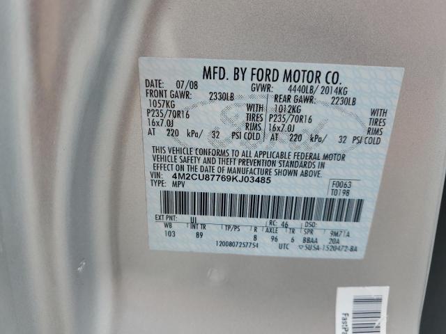 Photo 14 from auction – 2009 MERCURY MARINER PR with VIN 4M2CU87769KJ03485