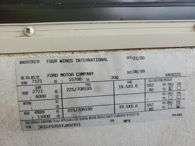 Photo 10 from auction – 2000 FORD F550 SUPER with VIN 3FCLF53S5YJA02911