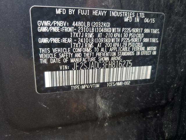 Photo 14 from auction – 2015 SUBARU FORESTER 2 with VIN JF2SJADC3FH816275