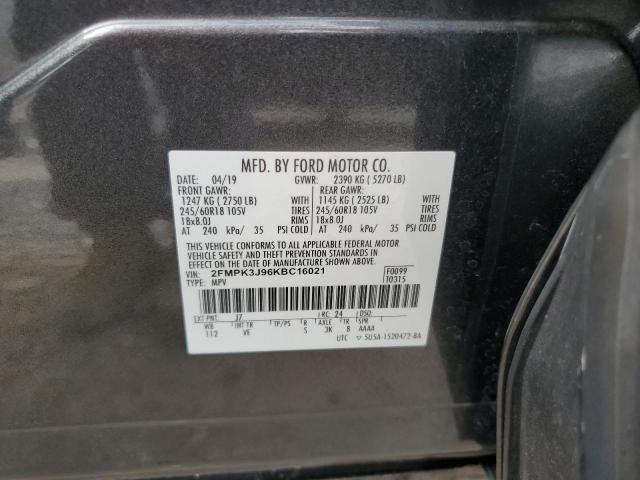 Photo 14 from auction – 2019 FORD EDGE SEL with VIN 2FMPK3J96KBC16021