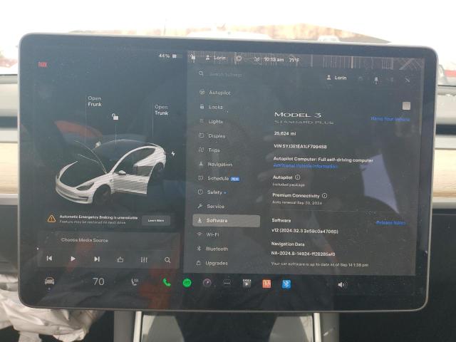Photo 9 from auction – 2020 TESLA MODEL 3 with VIN 5YJ3E1EA1LF799458
