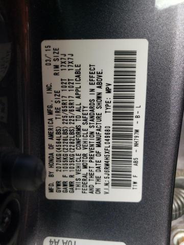 Photo 14 from auction – 2015 HONDA CR-V EX with VIN 5J6RM4H5XFL049680