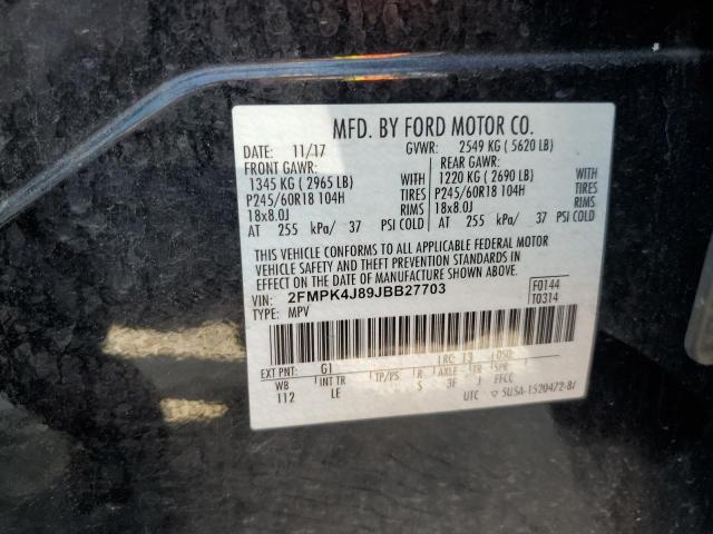 Photo 14 from auction – 2018 FORD EDGE SEL with VIN 2FMPK4J89JBB27703