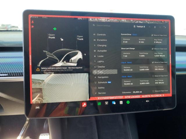 Photo 9 from auction – 2021 TESLA MODEL Y with VIN 5YJYGDEF5MF277737
