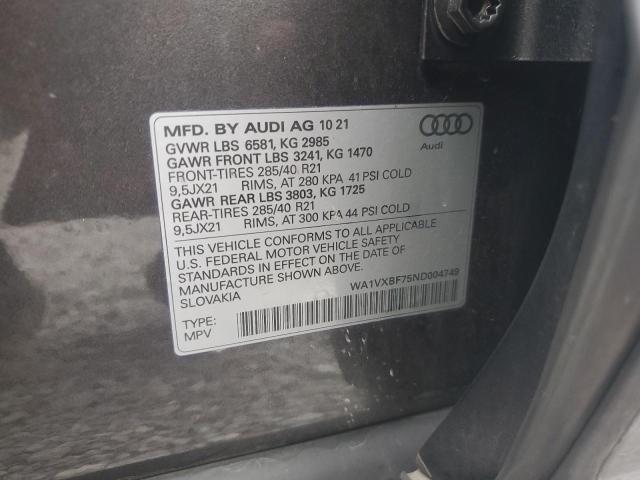 Photo 14 from auction – 2022 AUDI Q7 PRESTIG with VIN WA1VXBF75ND004749