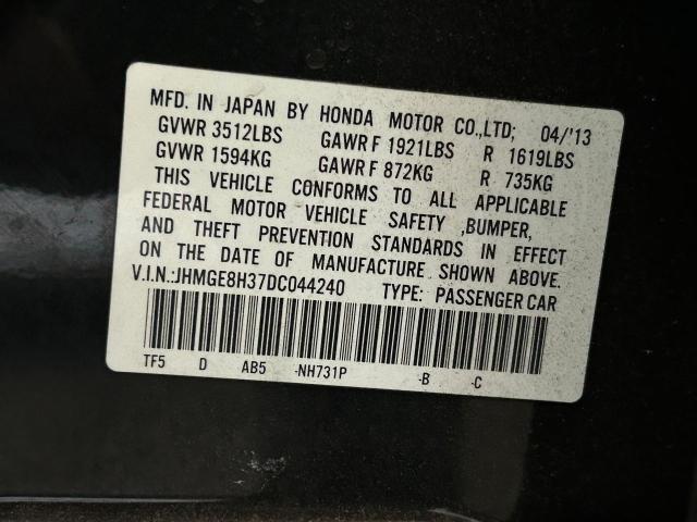 Photo 10 from auction – 2013 HONDA FIT with VIN JHMGE8H37DC044240