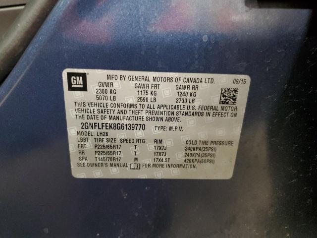 Photo 14 from auction – 2016 CHEVROLET EQUINOX LT with VIN 2GNFLFEK8G6139770
