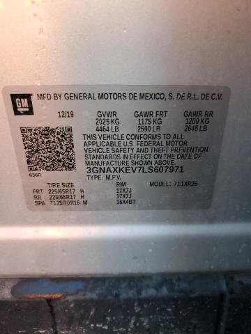 Photo 14 from auction – 2020 CHEVROLET EQUINOX LT with VIN 3GNAXKEV7LS607971