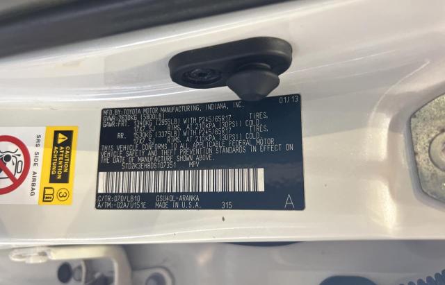 Photo 10 from auction – 2013 TOYOTA HIGHLANDER with VIN 5TDZK3EH8DS107351