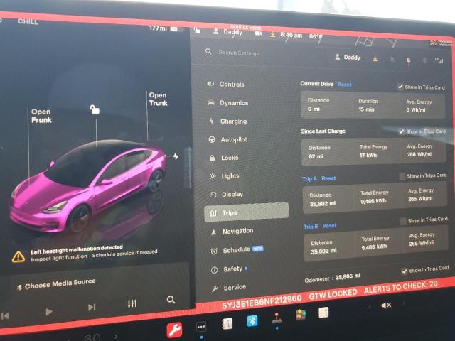Photo 9 from auction – 2022 TESLA MODEL 3 with VIN 5YJ3E1EB6NF212960
