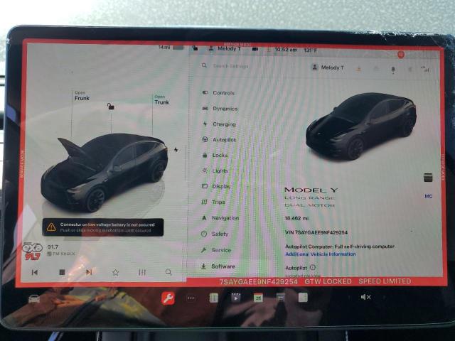 Снимка 9 от търг – 2022 TESLA MODEL Y с VIN 7SAYGAEE9NF429254
