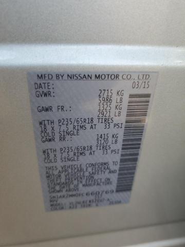 Photo 14 from auction – 2015 NISSAN PATHFINDER with VIN 5N1AR2MM0FC660769