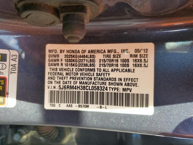 Photo 14 from auction – 2012 HONDA CR-V LX with VIN 5J6RM4H38CL058324