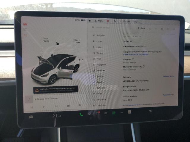 Photo 9 from auction – 2021 TESLA MODEL Y with VIN 5YJYGDEE3MF086177