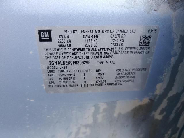 Photo 14 from auction – 2015 CHEVROLET EQUINOX LT with VIN 2GNALBEK9F6309295