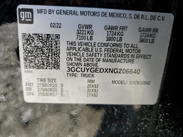 Photo 14 from auction – 2022 CHEVROLET SILVERADO with VIN 3GCUYGEDXNG206640
