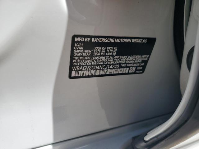 Photo 14 from auction – 2022 BMW 840I with VIN WBAGV2C04NCJ14240