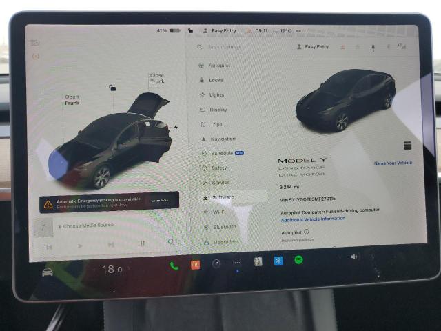 صورة رقم 9 من المزاد - 2021 TESLA MODEL Y مع VIN 5YJYGDEE3MF270115