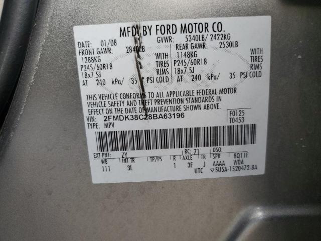 Photo 14 from auction – 2008 FORD EDGE SEL with VIN 2FMDK38C28BA63196