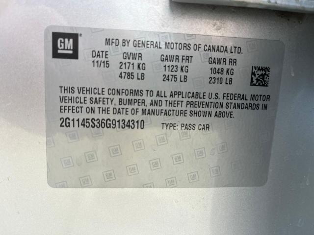 Photo 10 from auction – 2016 CHEVROLET IMPALA LTZ with VIN 2G1145S36G9134310