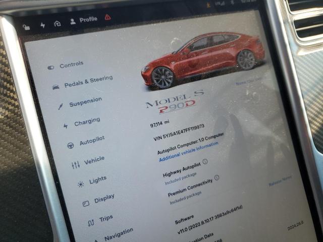 Photo 9 from auction – 2015 TESLA MODEL S with VIN 5YJSA1E47FF119973