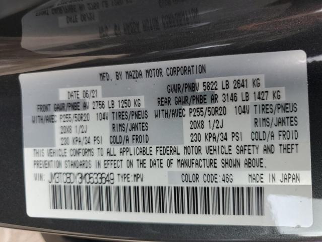 Photo 14 from auction – 2021 MAZDA CX-9 GRAND with VIN JM3TCBDY3M0533649
