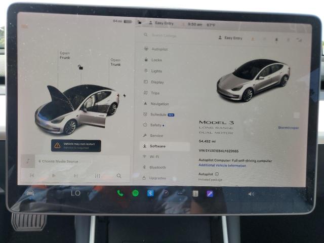 Photo 9 from auction – 2020 TESLA MODEL 3 with VIN 5YJ3E1EB4LF622685