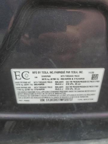 Photo 14 from auction – 2021 TESLA MODEL X with VIN 5YJXCDE27MF320737