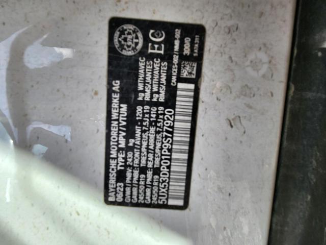Photo 12 from auction – 2023 BMW X3 XDRIVE3 with VIN 5UX53DP01P9S77920