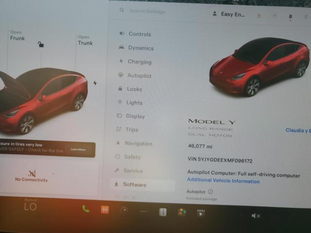 Photo 9 from auction – 2021 TESLA MODEL Y with VIN 5YJYGDEEXMF096172