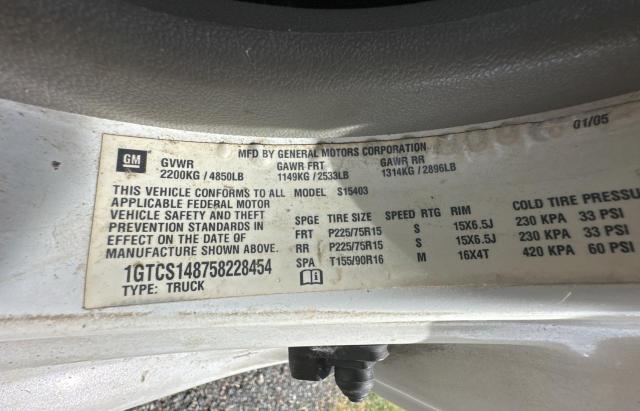 Photo 10 from auction – 2005 GMC CANYON with VIN 1GTCS148758228454
