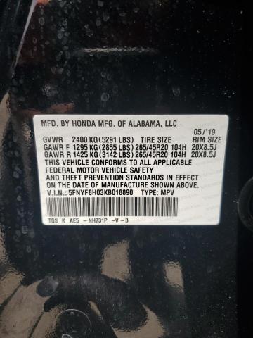 Photo 14 from auction – 2019 HONDA PASSPORT E with VIN 5FNYF8H03KB018890