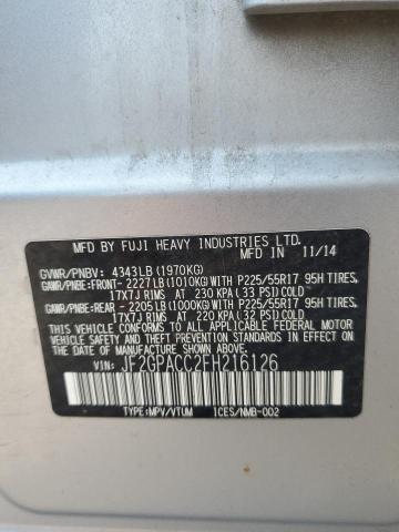 Photo 14 from auction – 2015 SUBARU XV CROSSTR with VIN JF2GPACC2FH216126
