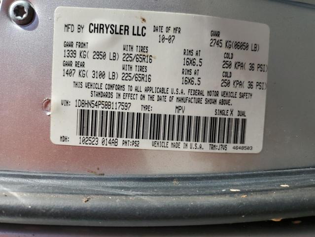 Photo 14 from auction – 2008 DODGE GRAND CARA with VIN 1D8HN54P58B117597