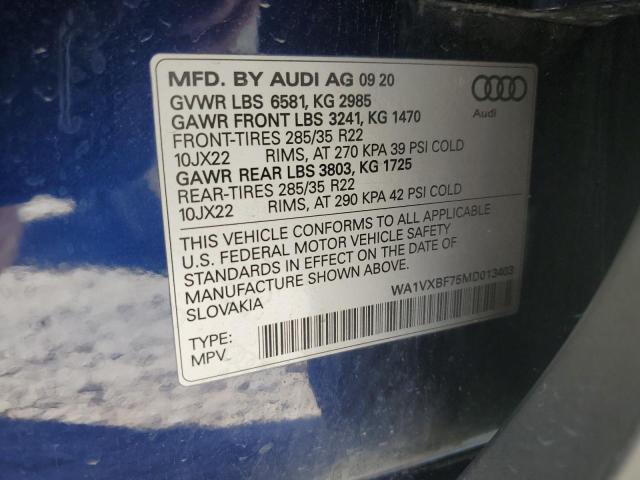 Фото 14 с аукциона – 2021 AUDI Q7 PRESTIG с VIN WA1VXBF75MD013403