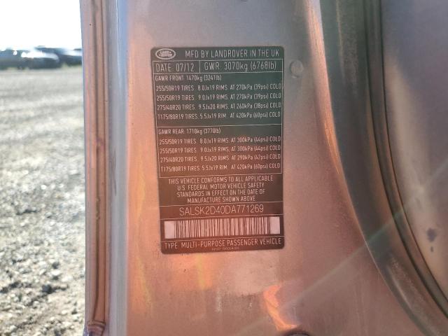Photo 14 from auction – 2013 LAND ROVER RANGE ROVE with VIN SALSK2D40DA771269