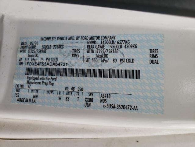 Photo 10 from auction – 2010 FORD E450 SUP with VIN 1FDXE4FS5ADA64721
