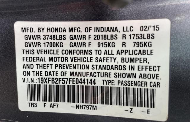 Photo 10 from auction – 2015 HONDA CIVIC LX with VIN 19XFB2F57FE044144