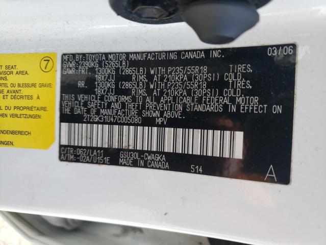 Foto 14 de la subasta – 2007 LEXUS RX 350 con VIN 2T2GK31U47C005080